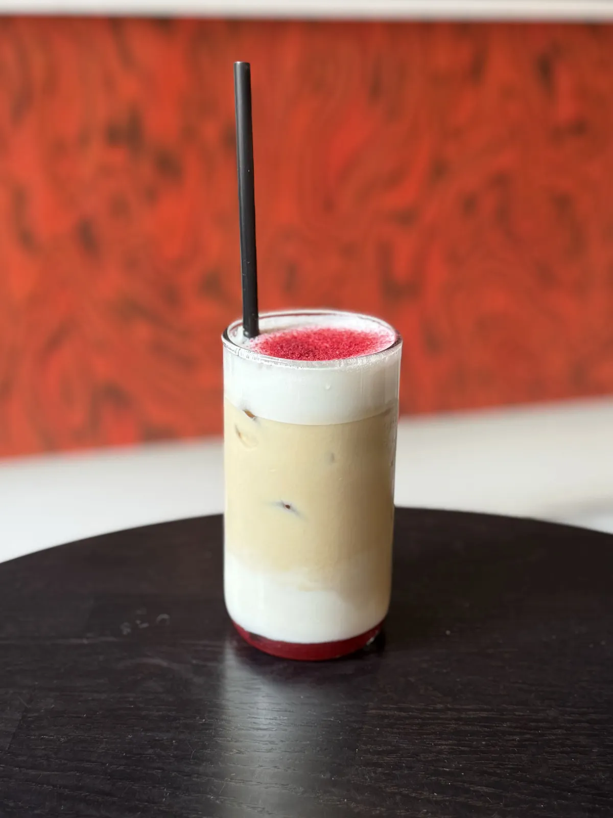 Raspberry iced latte