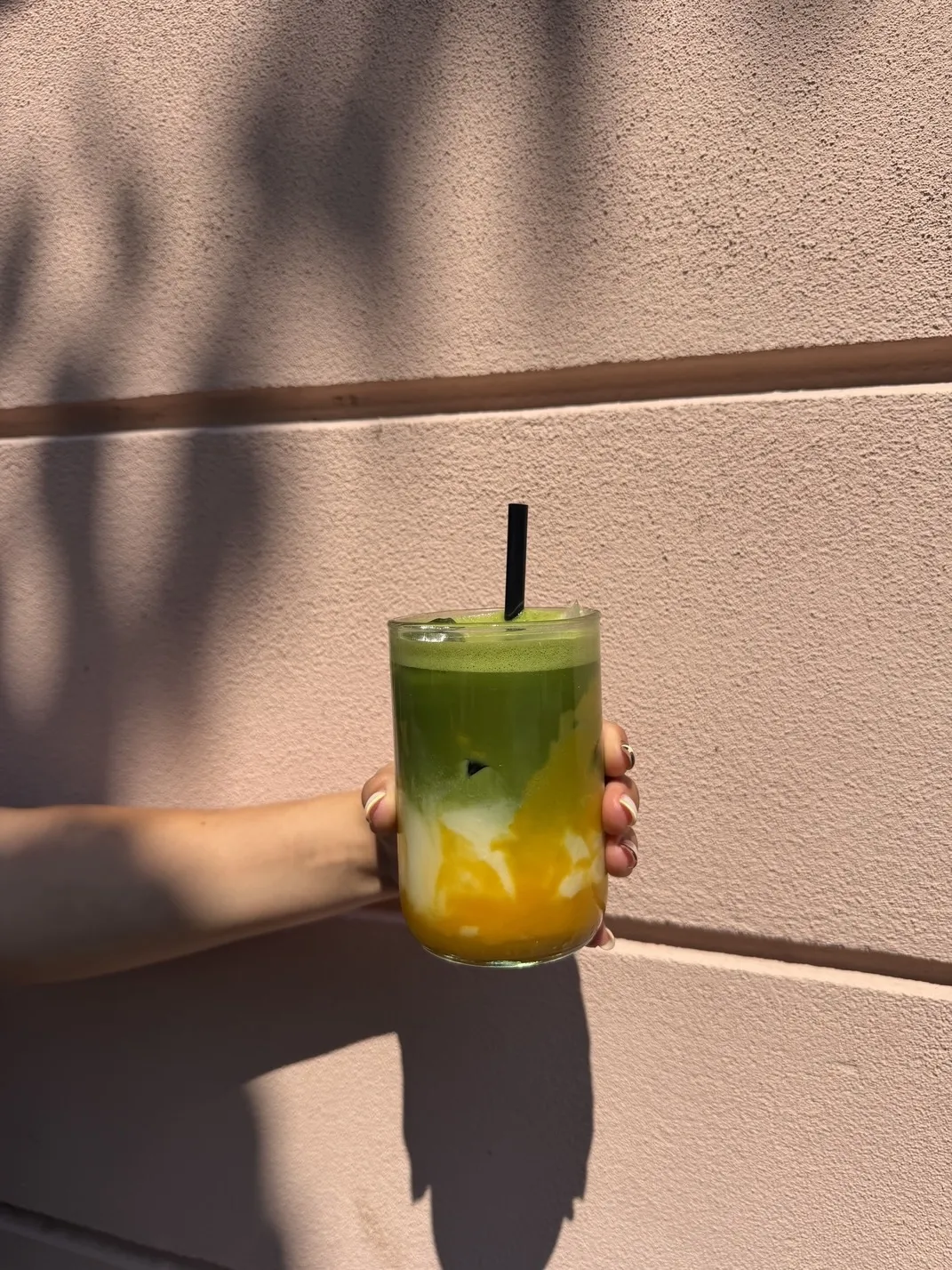 Mango matcha latte cold