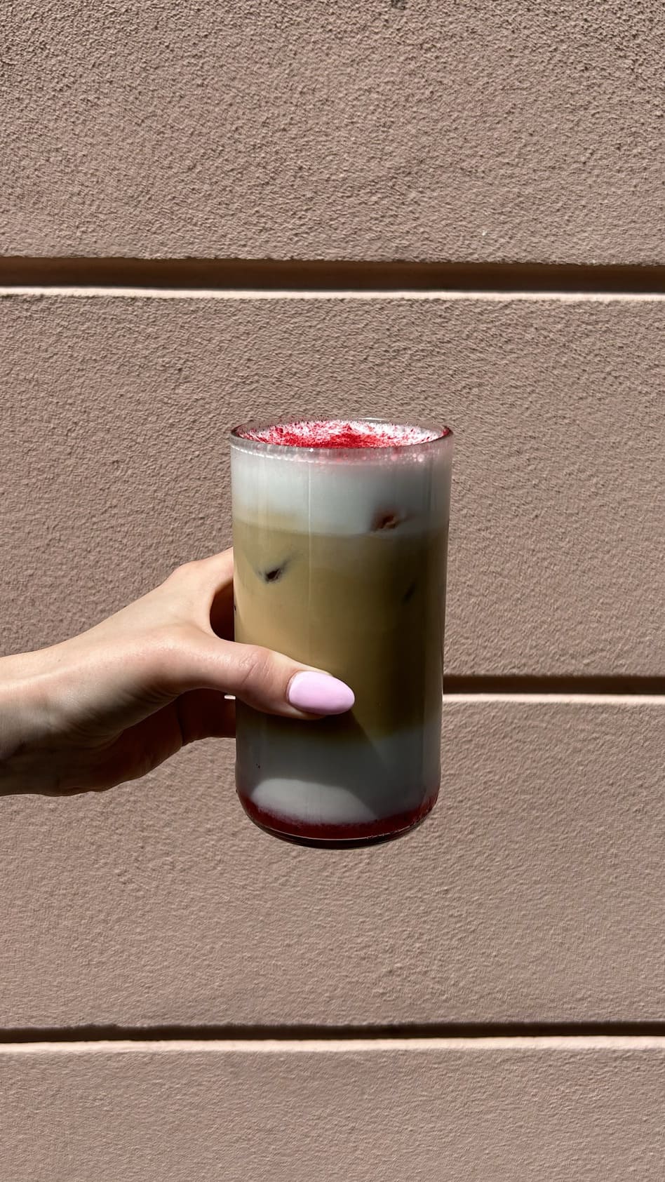 Raspberry iced latte
